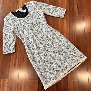 New NWT‎ Lovers + Friends White Dress Floral Lace Cutout Back Sheath Size Medium